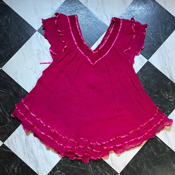 Pink Ruffled Babydoll Top - Picture 3 of 4